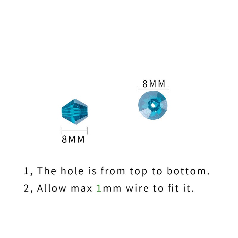 LONGWIN Lot 540pcs Glass Bicone Beads 8mm Crystal Beads Jewelry Making Supply for DIY Projects, Bracelets, Necklaces, Earrings - Image 3